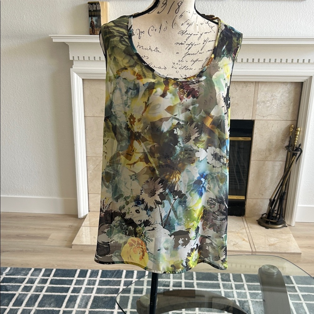 Liz Claiborne Multicolor Floral Tank Top